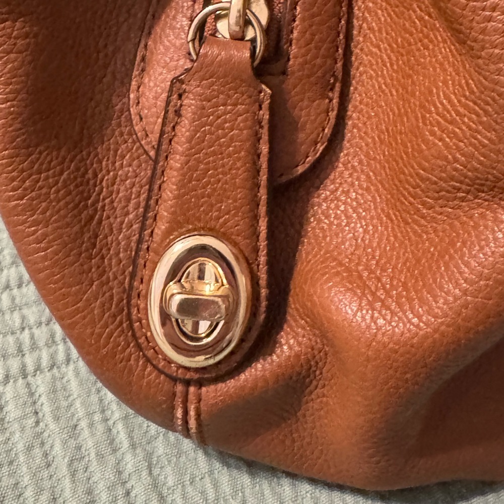 Coach Pebble Leather Edie Shoulder Bag, Tan - Picture 4 of 11